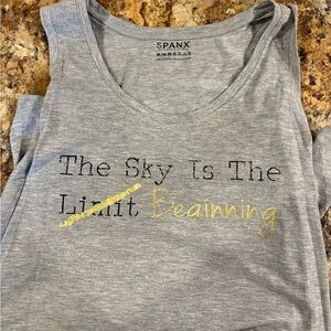 SPANX Gray Tank Top with Gold Accent